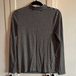 LOFT Navy and White Striped Top